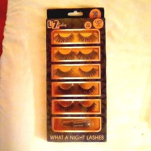 5 sets of lashes with lash glue